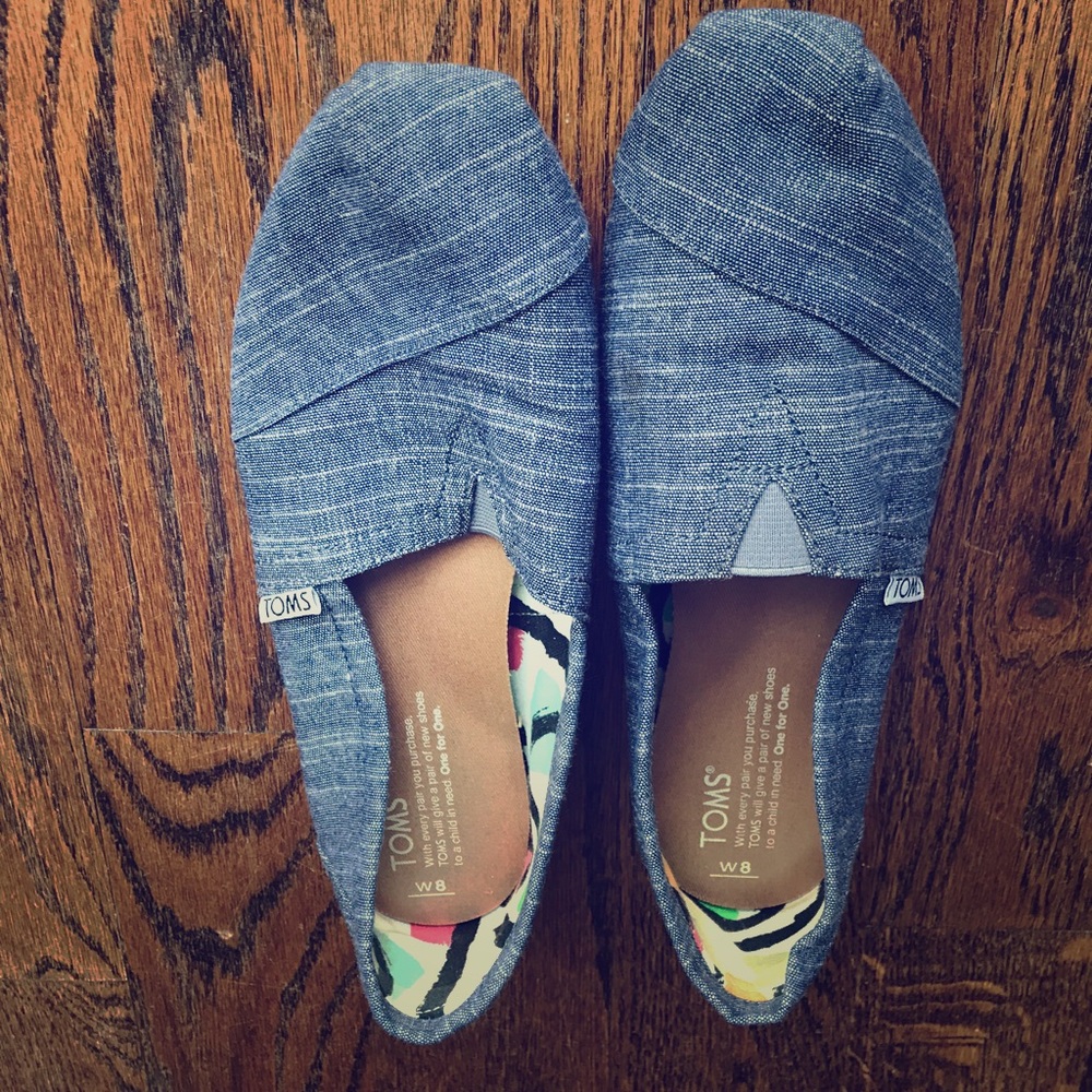 Toms Chambray Slip Ons